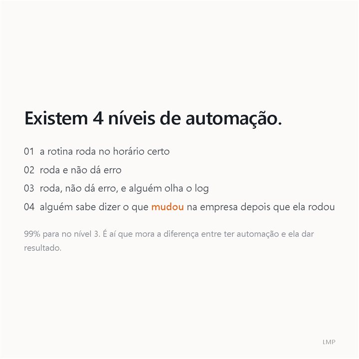 Post: 4 níveis de automação